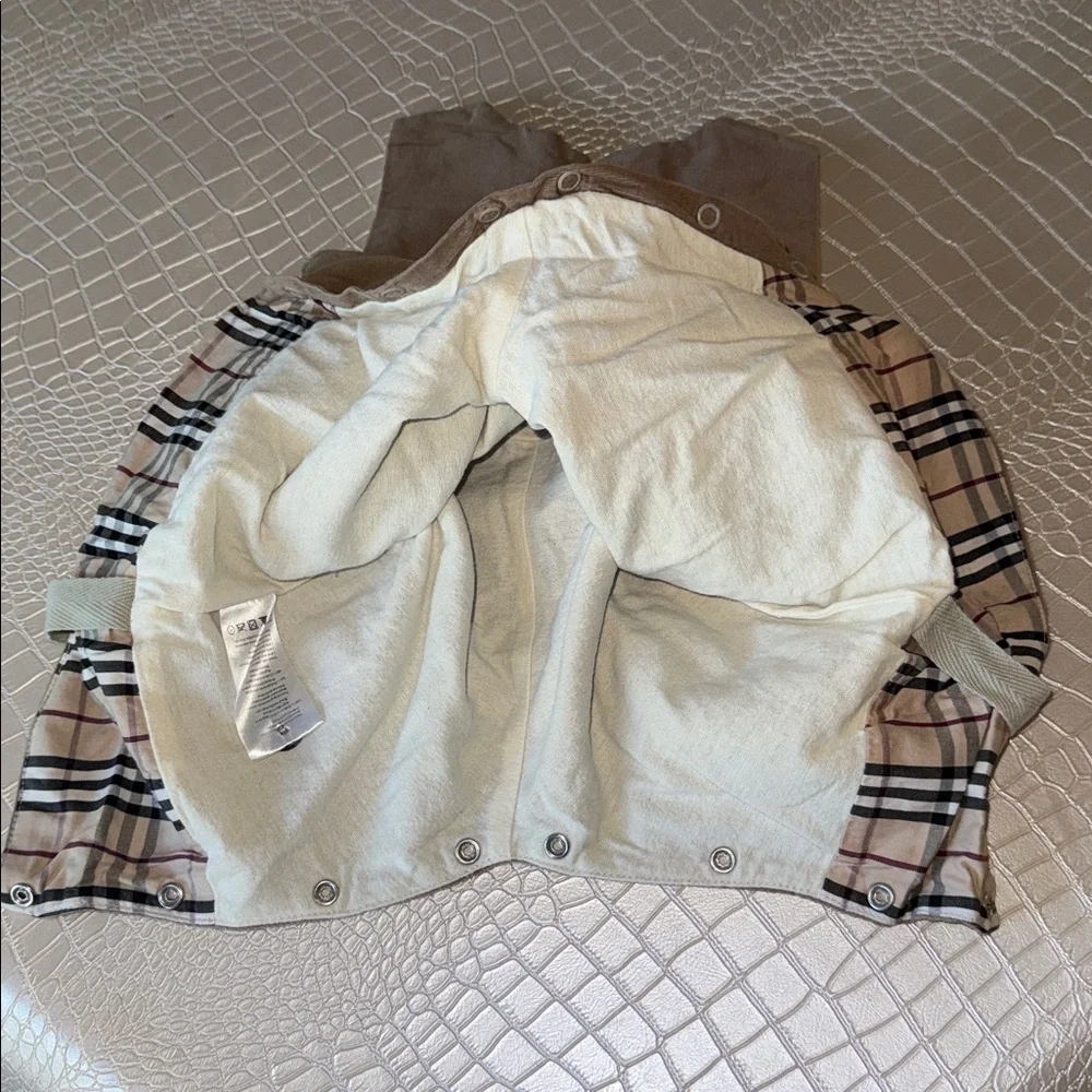 Burberry Boy Tan‎ Corduroy Baby Overalls Size 6M